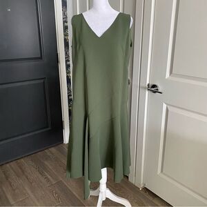 green emerald velvet dress LAFAYETTE 148 CARA LILY PAD DRESS main image 1